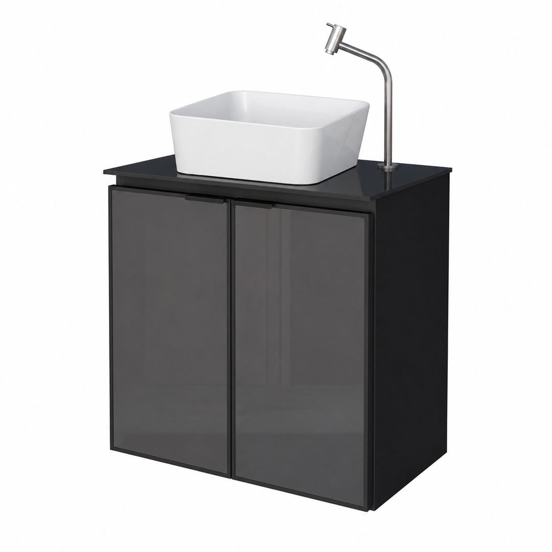 Umbu With Glass Door + Tempered Glass Vanity Cabinet-  MAUI Basin