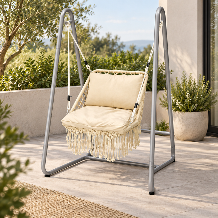 Lilah Hanging Hammock Chair with Steel Stand