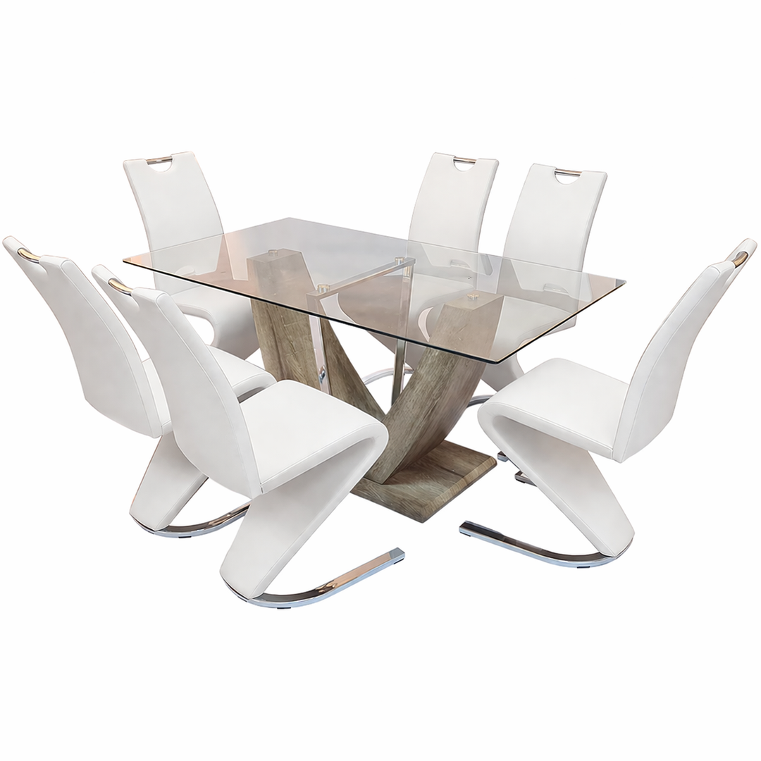 Selene 7pce Glass Dinning Set