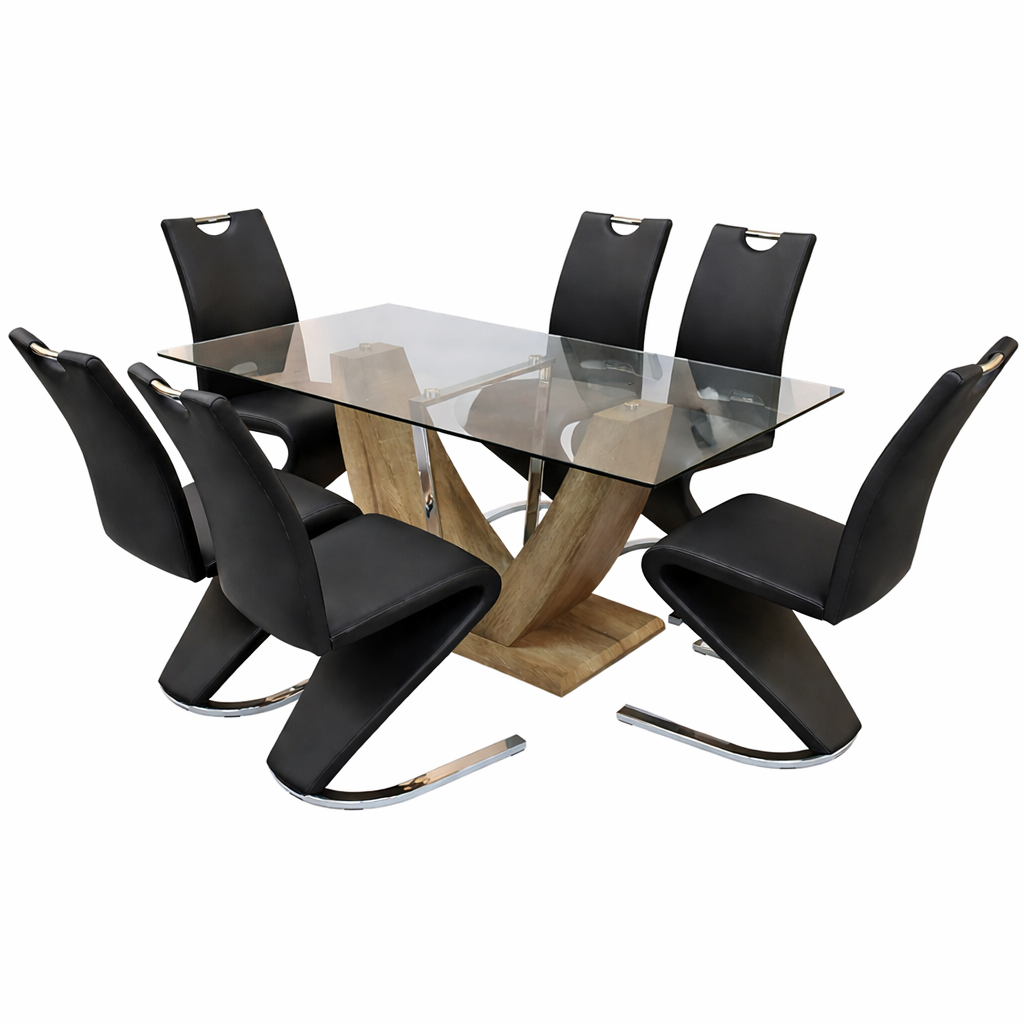 Selene 7pce Glass Dinning Set