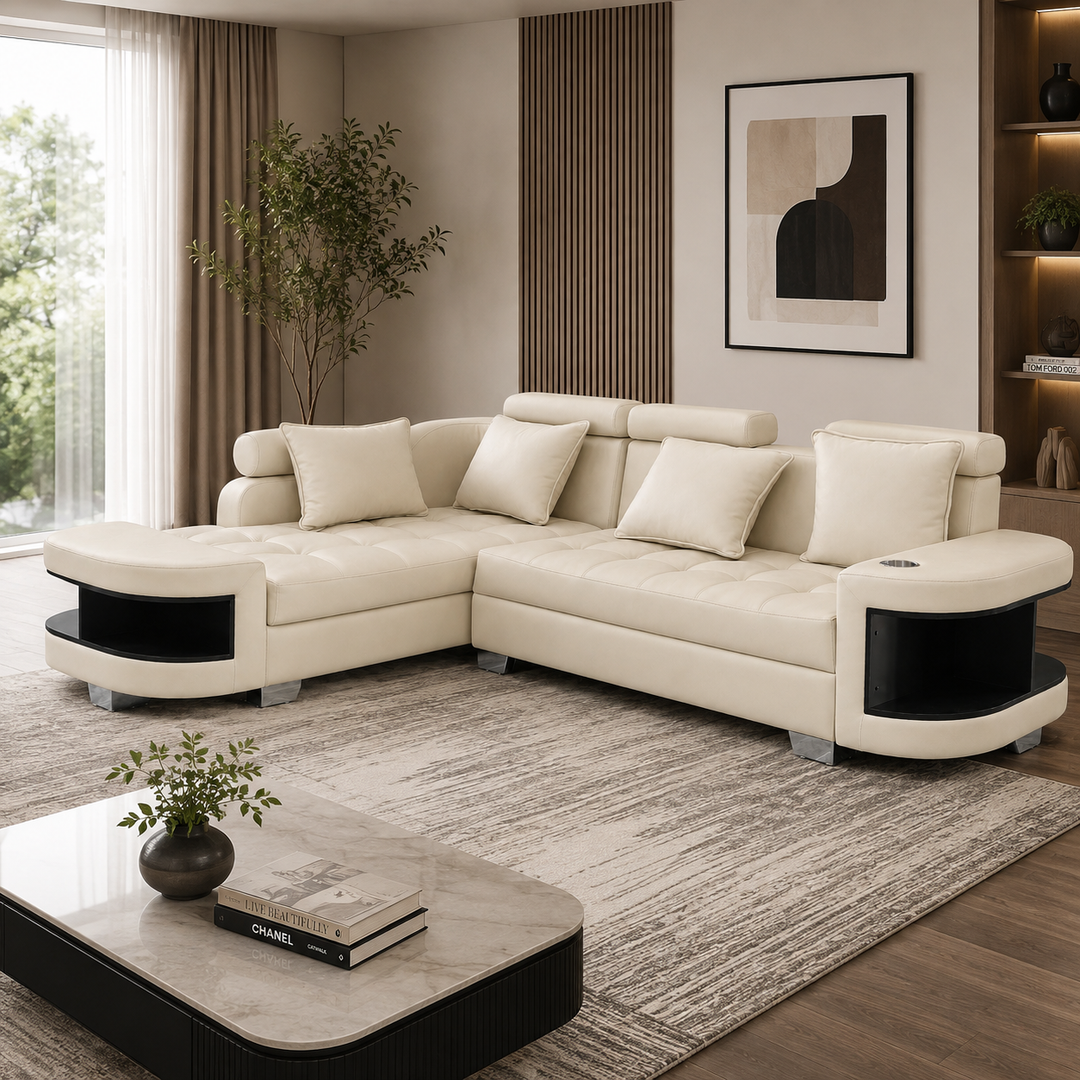 Maggie L Shape Corner Sofa-Bonded Leather
