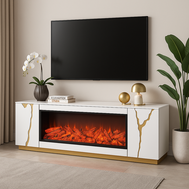 Louisiana Luxe LED TV Stand with Fireplace