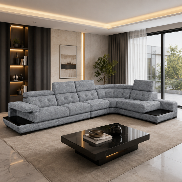 Maeve L Shape Corner Sofa – Woven Fabric