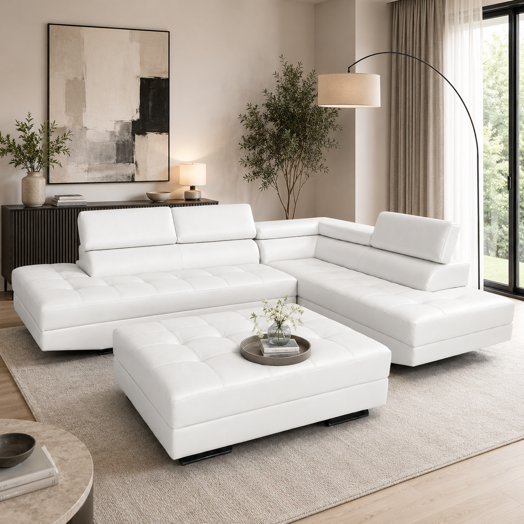 Hamilton Corner L-Shaped Sofa - Bonded Leather