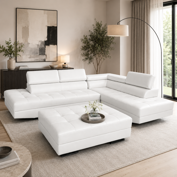 Hamilton Corner L-Shaped Sofa - Bonded Leather