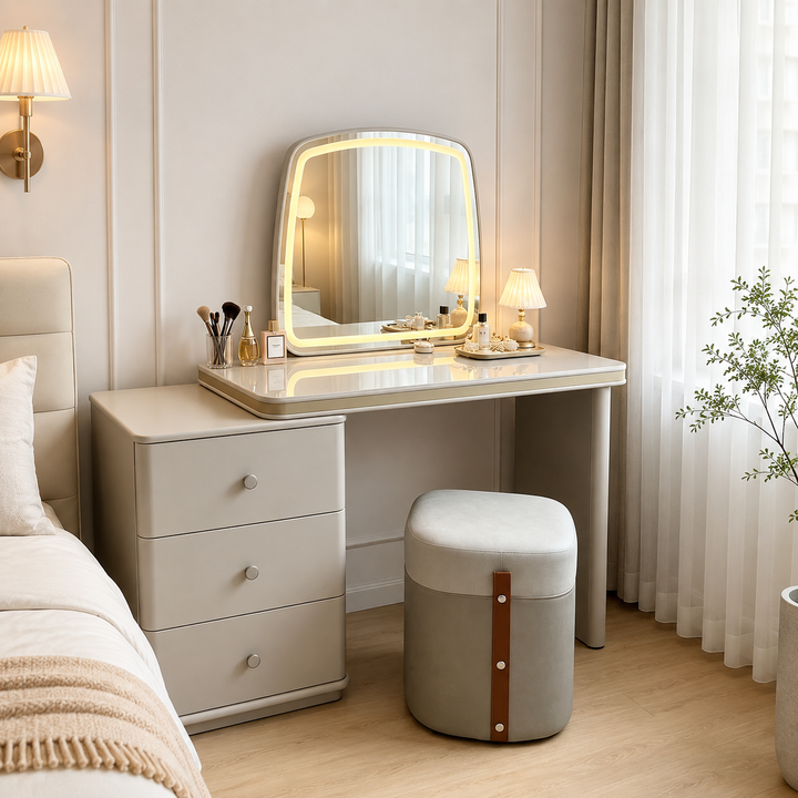 Festo Modern Dressing Table – Ivory White