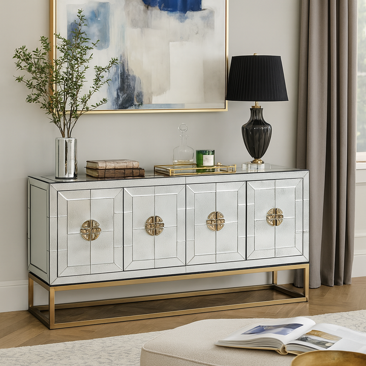 Savoy Antique Mirror Console Table – 4 Door