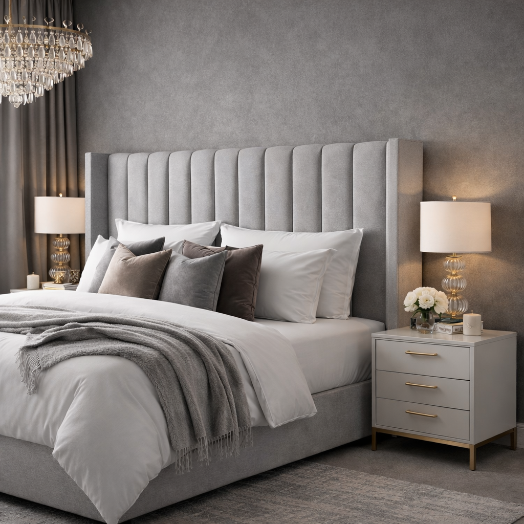 Myra Stripped Wing Headboard