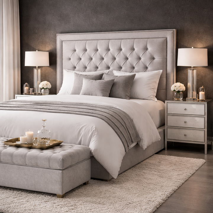 Penny Buttoned Linen Headboard