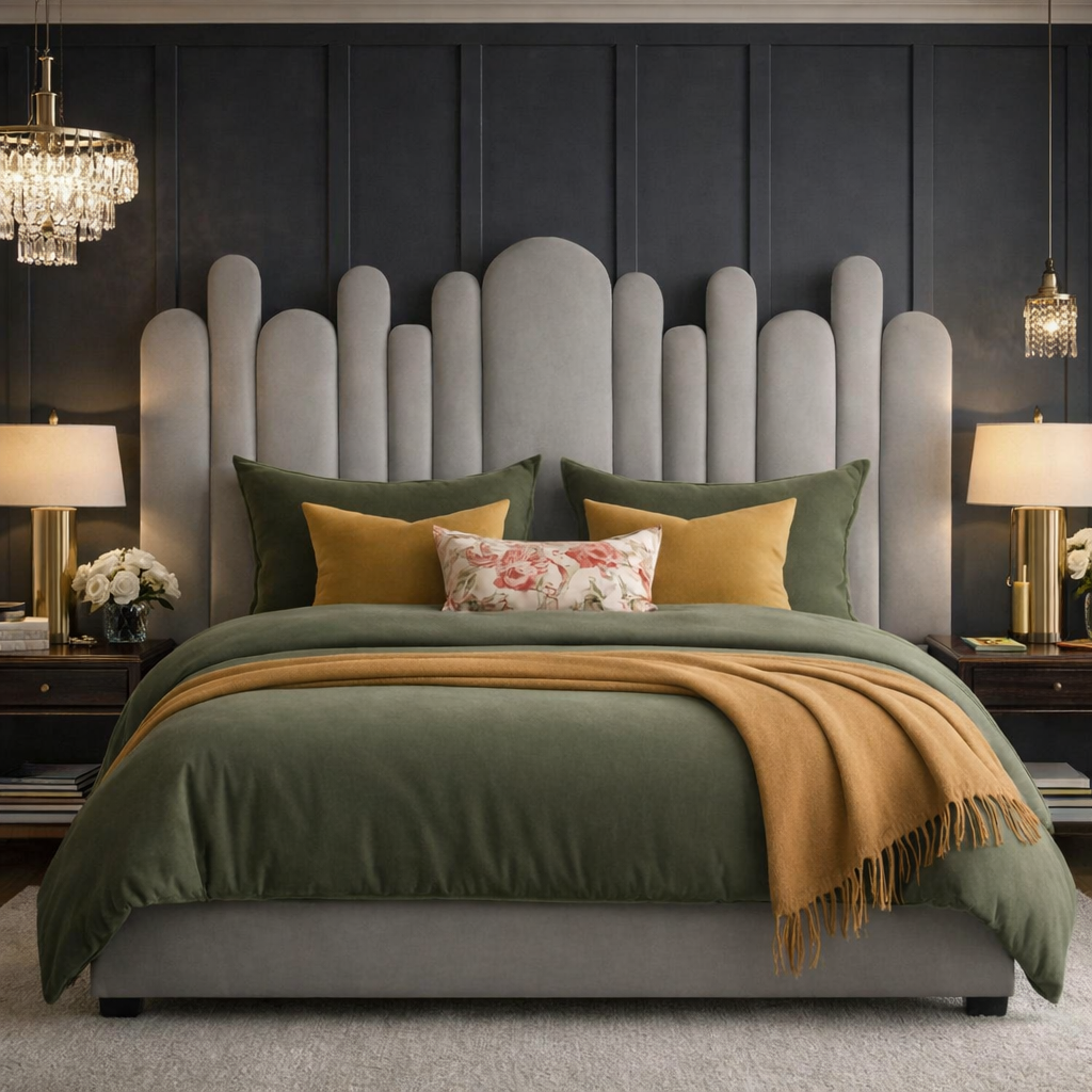 Yardley Artisty Velvet Overlap Headboard Only