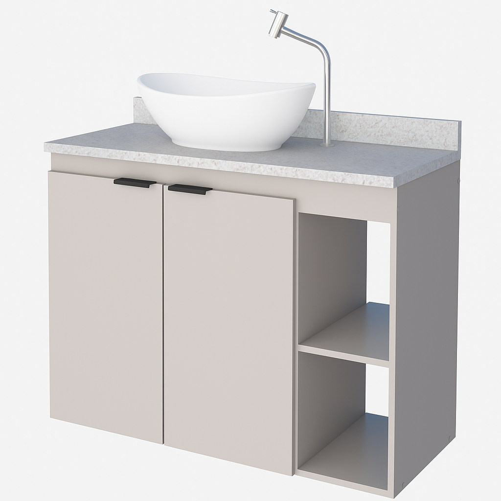 Aster Wooden Bathroom Vanity With Granite Top