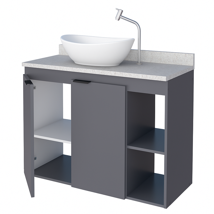 Aster Wooden Bathroom Vanity With Granite Top