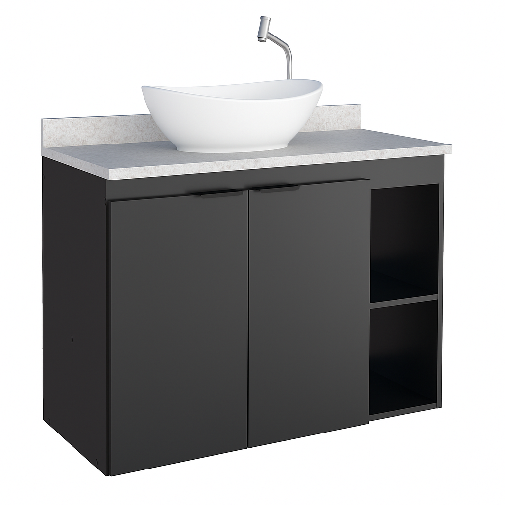 Aster Wooden Bathroom Vanity With Granite Top