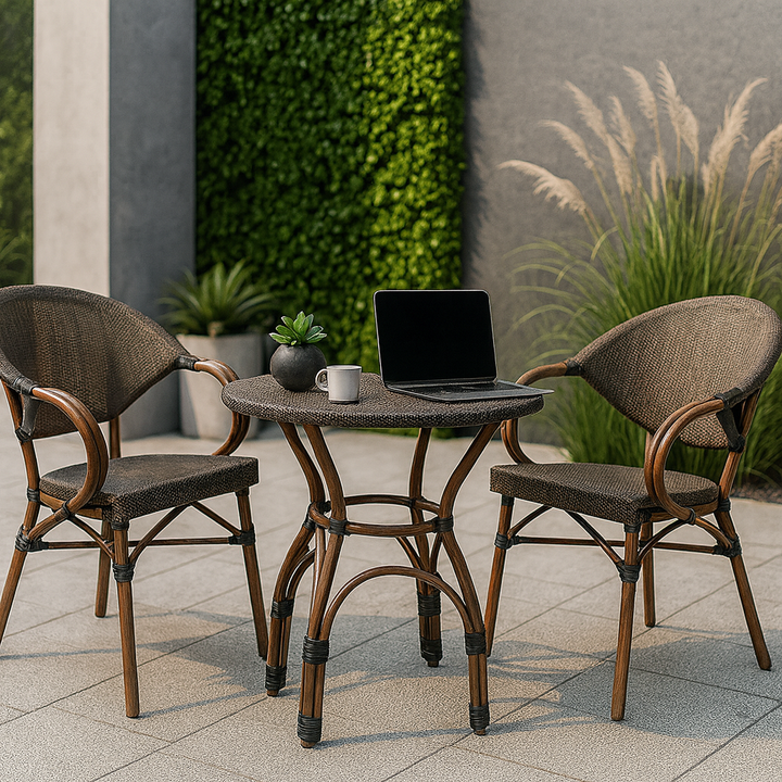 Rustic Outdoor Bistro Set (1 Table + 2 Chairs)