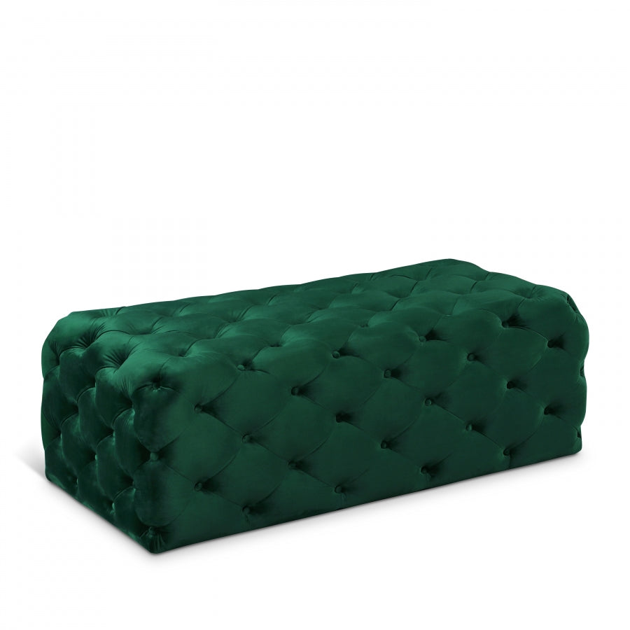 Clark Rec Velvet Upholstered Ottoman Bench