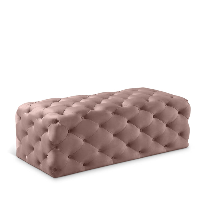 Clark Rec Velvet Upholstered Ottoman Bench