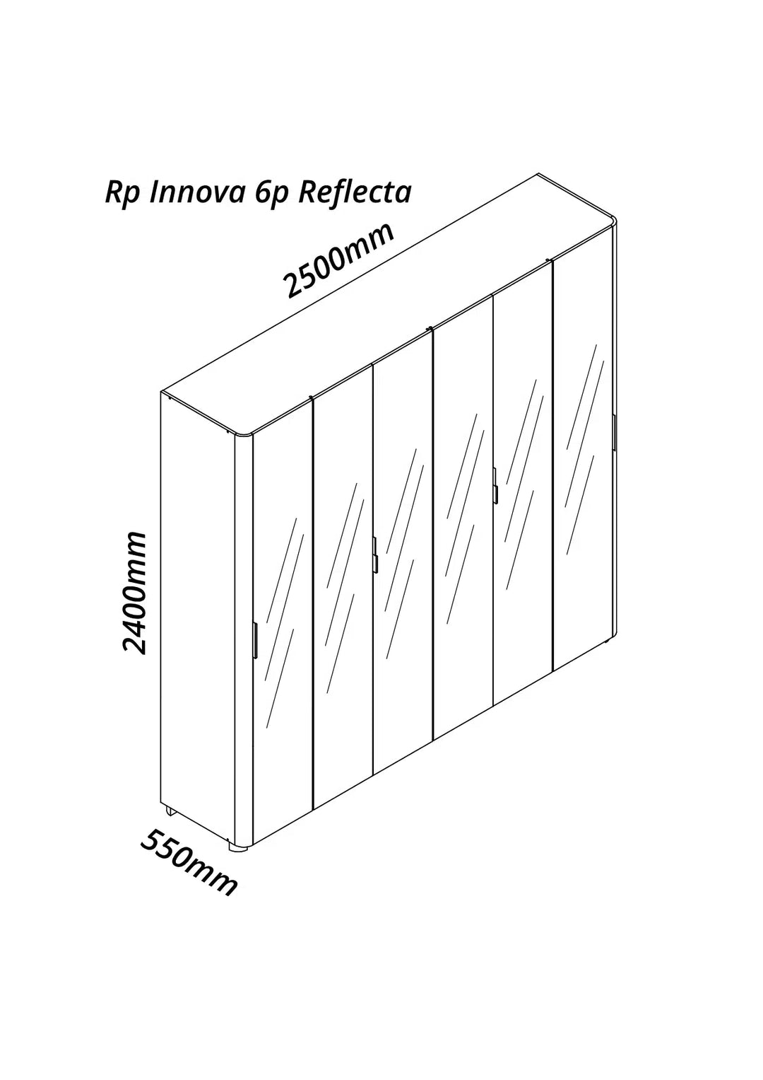 Innova 6-Door Reflecta Wardrobe
