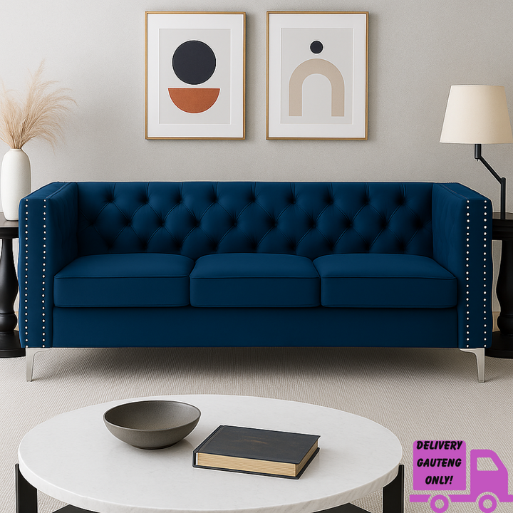 Oxford Three Seater Buttoned Couch