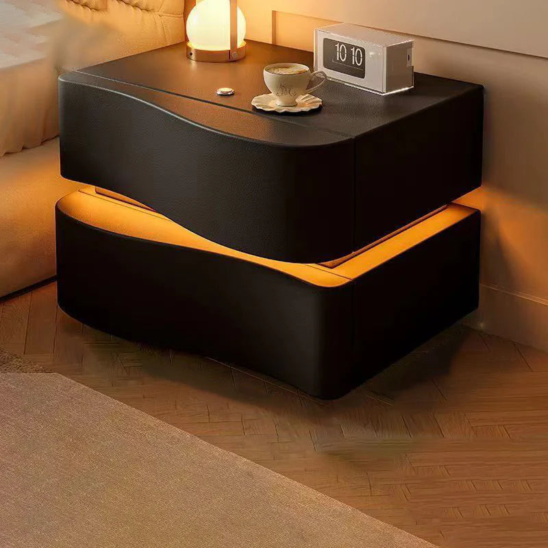 LumaGlow LED Bedside Pedestal with Dual Drawers