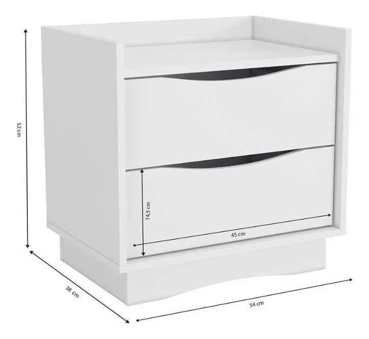 Tiera Bedside Pedestal with 2 Drawers
