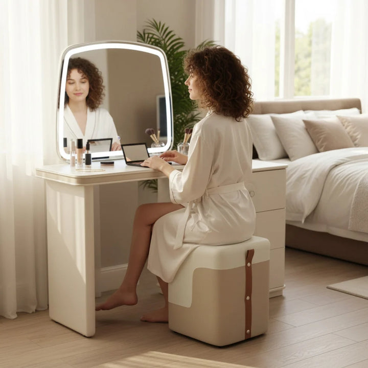 Festo Modern Dressing Table – Ivory White