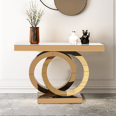 Yoko Rose Gold Mirrored Console Table Only