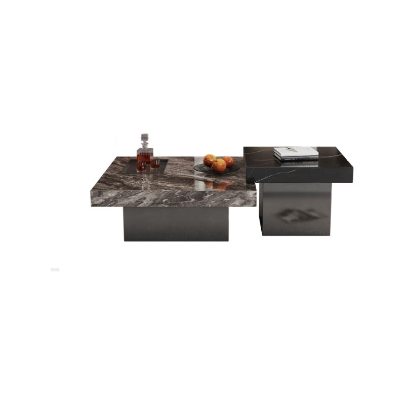 Grace Nordic Onyx Marble Coffee Table with Side Table