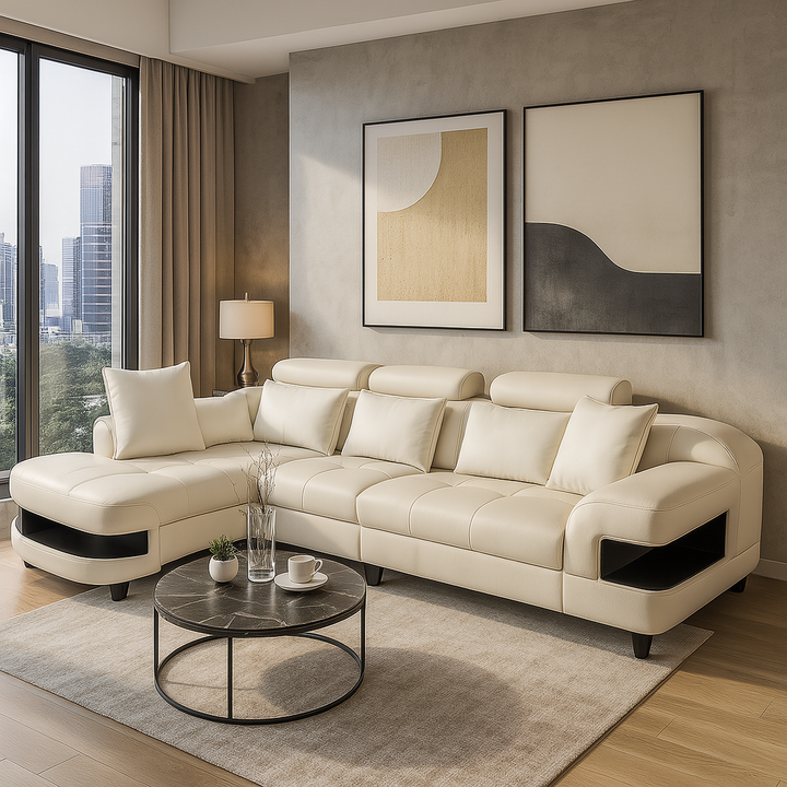 Harley  L Shape Corner Sofa-PU