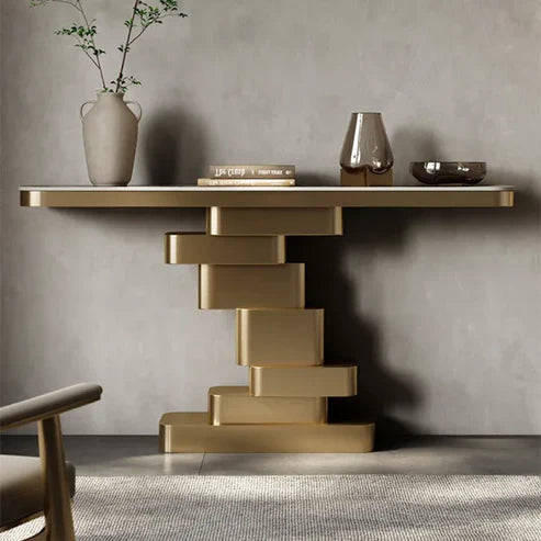 Lorraine Glam Base Rectangular Console Table