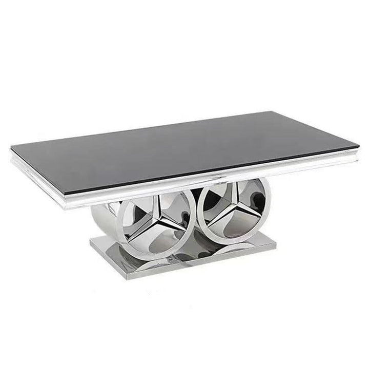 Merc Modern Room Dining Set – 7 Piece Contemporary Chrome Dining Suite