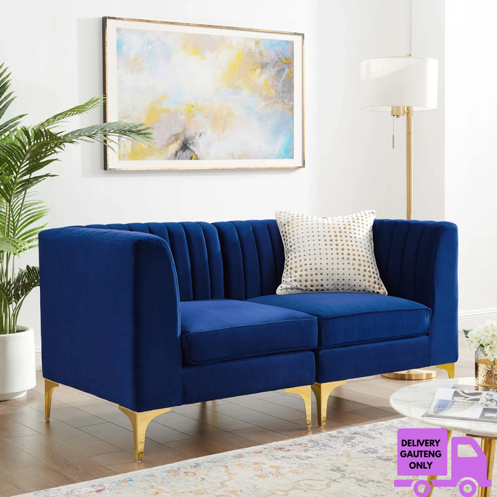 Sage 2 Seater Tufted Velvet Loveseat