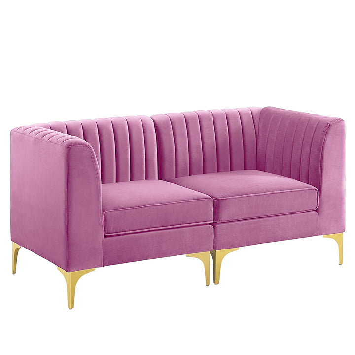 Sage 2 Seater Tufted Velvet Loveseat