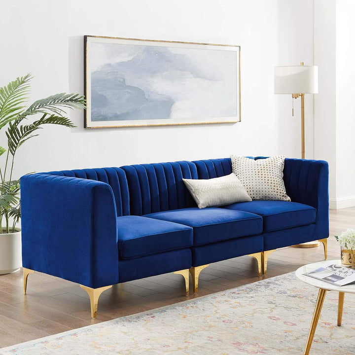 Sage 3 Seater Tufted Velvet Loveseat