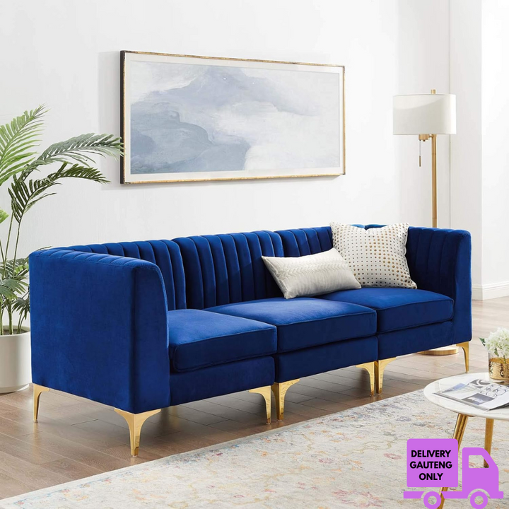 Sage 3 Seater Tufted Velvet Loveseat