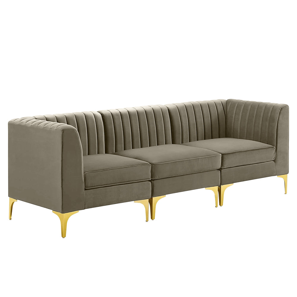 Sage 3 Seater Tufted Velvet Loveseat