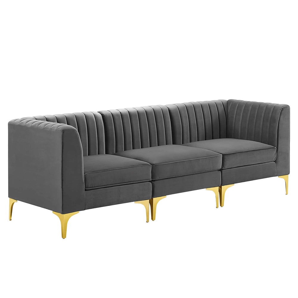 Sage 3 Seater Tufted Velvet Loveseat