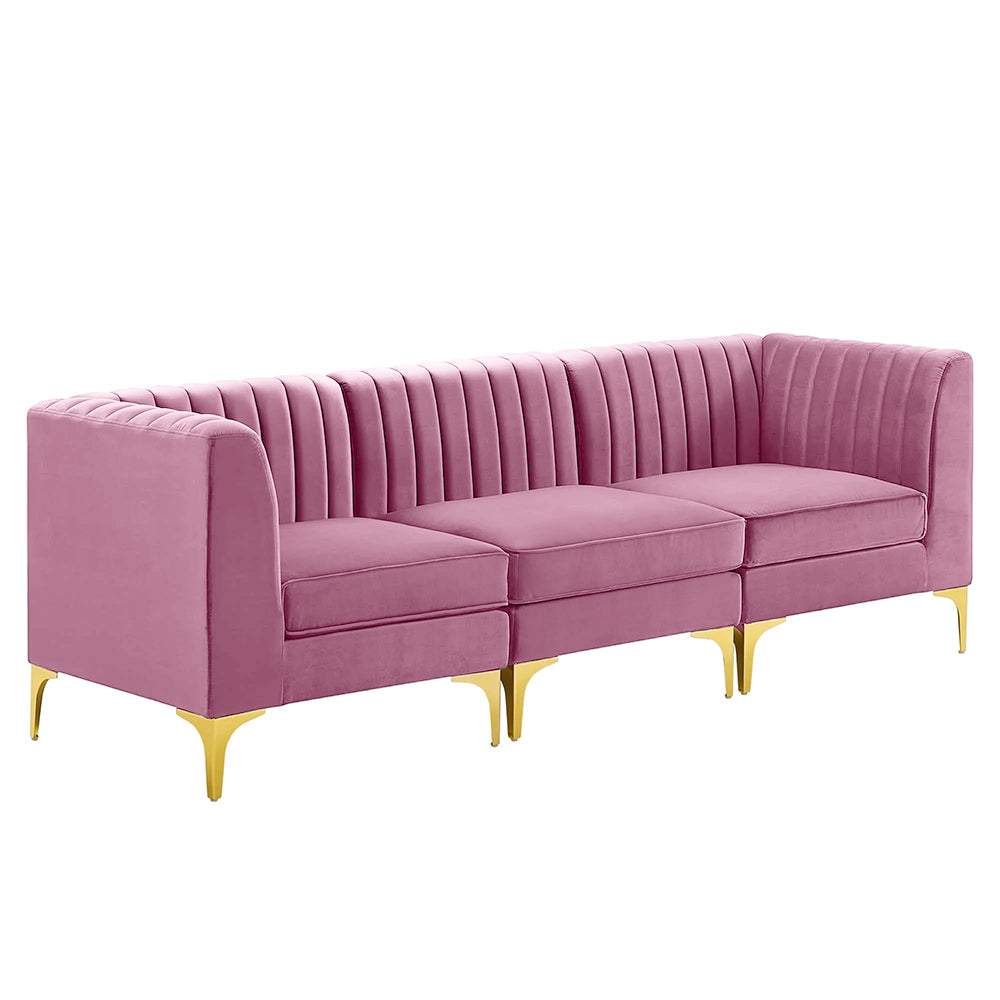 Sage 3 Seater Tufted Velvet Loveseat