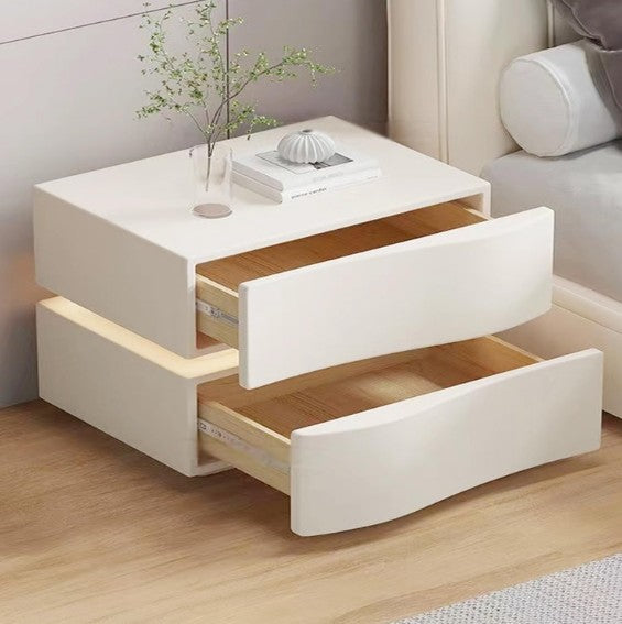 LumaGlow LED Bedside Pedestal with Dual Drawers
