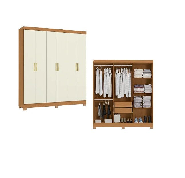 Marisol Wardrobe with 6 Doors and 2 Drawers