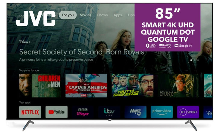 JVC 85” QLED Google Smart TV