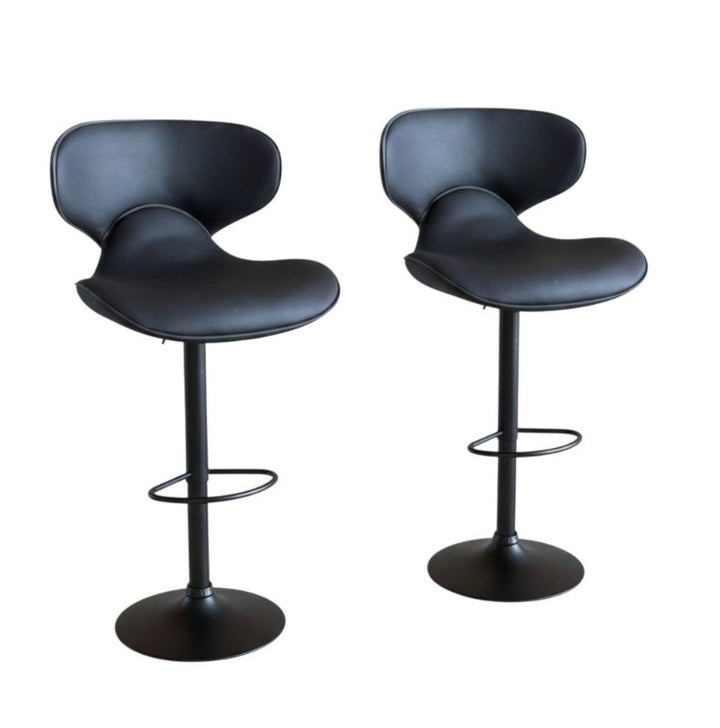 Phineas Set of 2 Shell Swivel PU Leather Gas-Lift Barstools