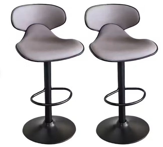Phineas Set of 2 Shell Swivel PU Leather Gas-Lift Barstools