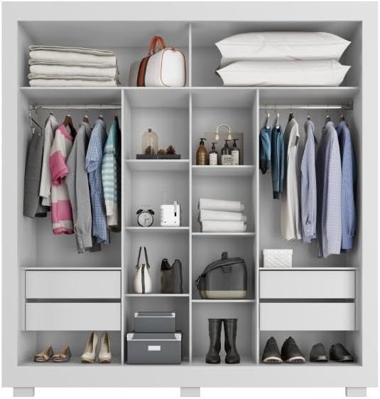 Titanium Sliding Doors White Wardrobe