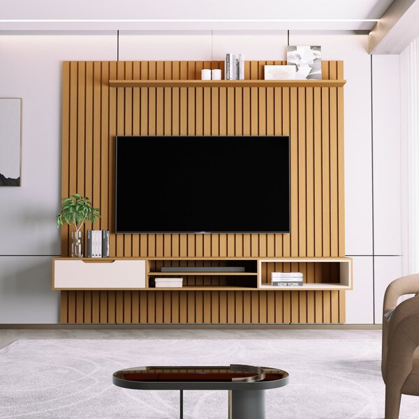 Home Ripado Tucumã 2.3 Nature/Pearl Rippled TV Panel