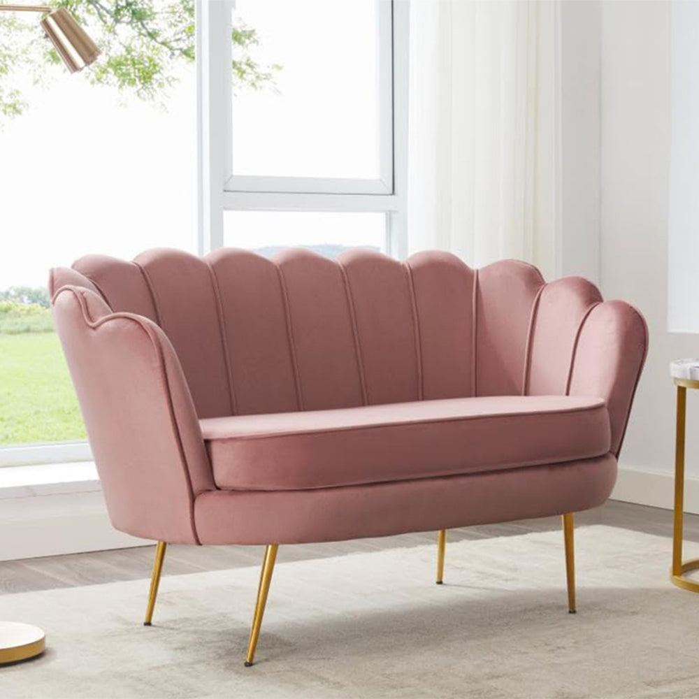 Tulip Velvet Double Seater Couch