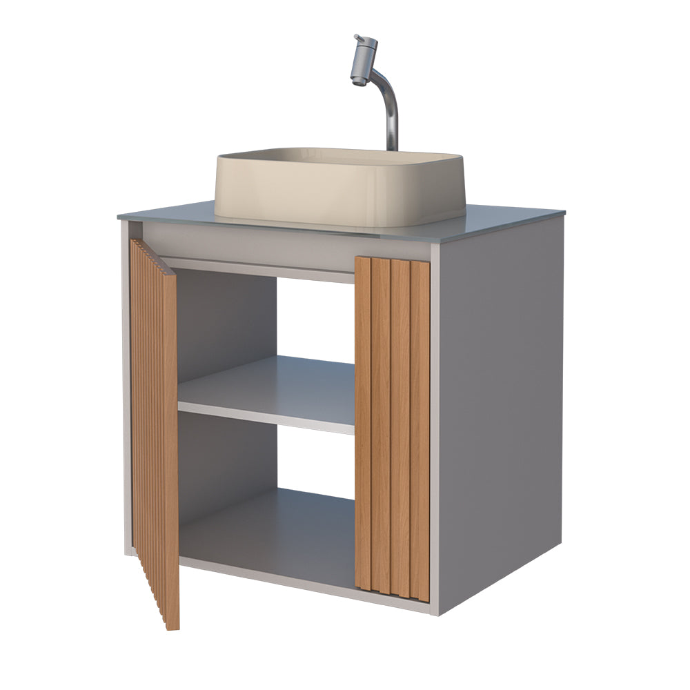 Tulipa Wooden Bathroom Vanity With Petra Basin