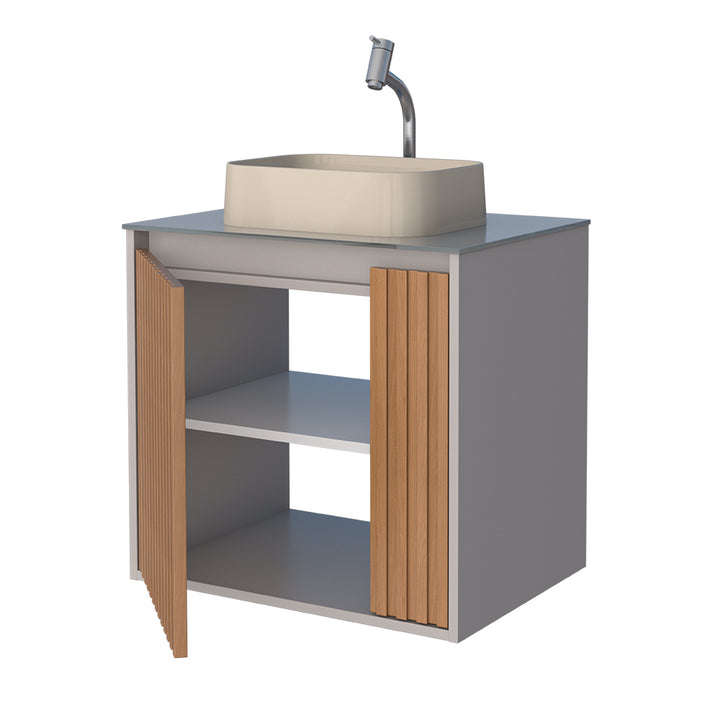 Tulipa Wooden Bathroom Vanity With Petra Basin