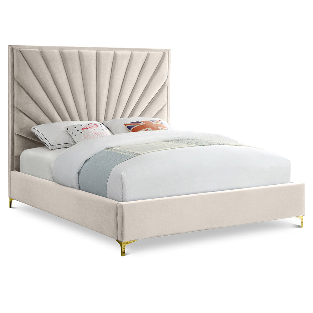 Odena Velvet Upholstered Sleigh Bed