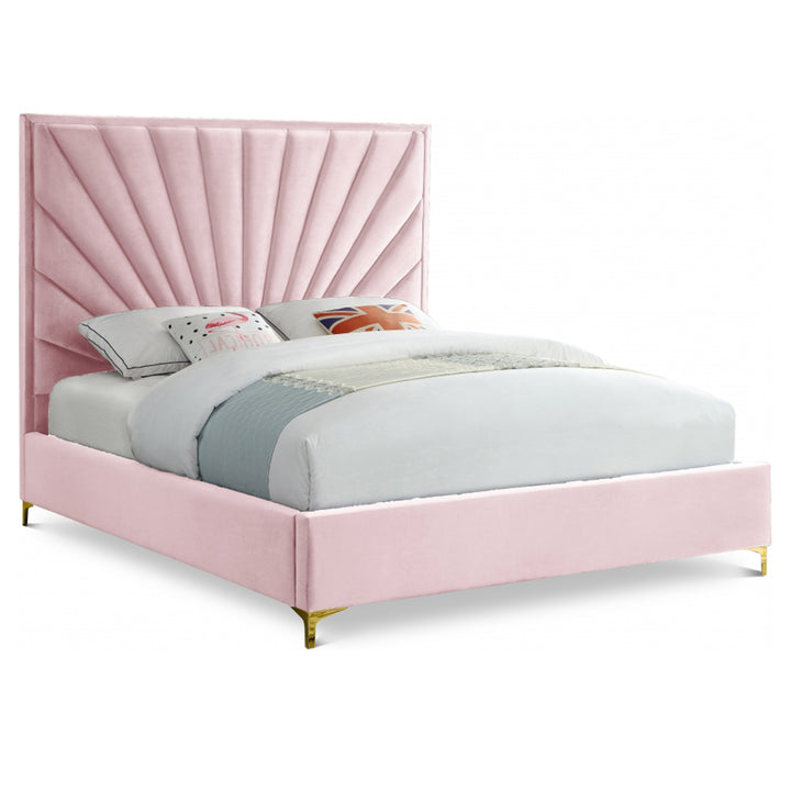 Odena Velvet Upholstered Sleigh Bed