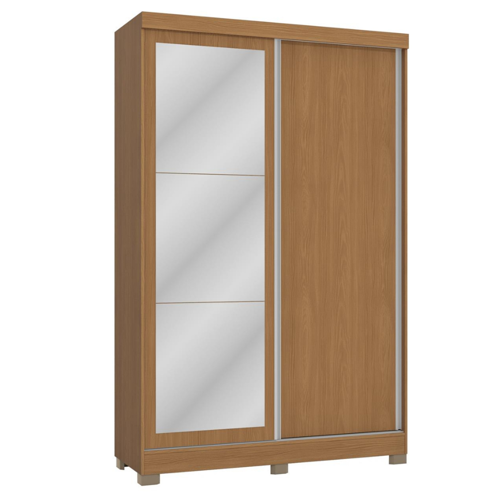 Mivada 2-Door 2-Drawer Sliding Wardrobe with Mirror